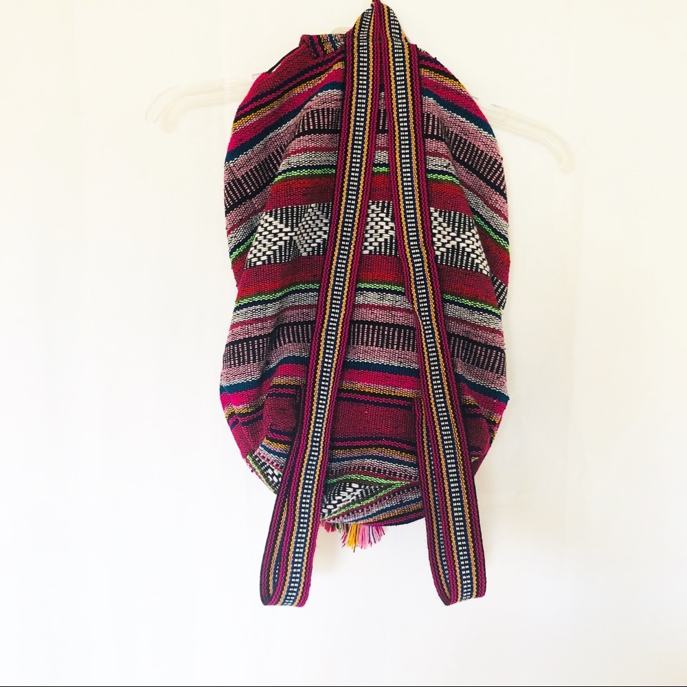 BOHO Hippie Woven Backpack Baja Stripe - Picture 2 of 7